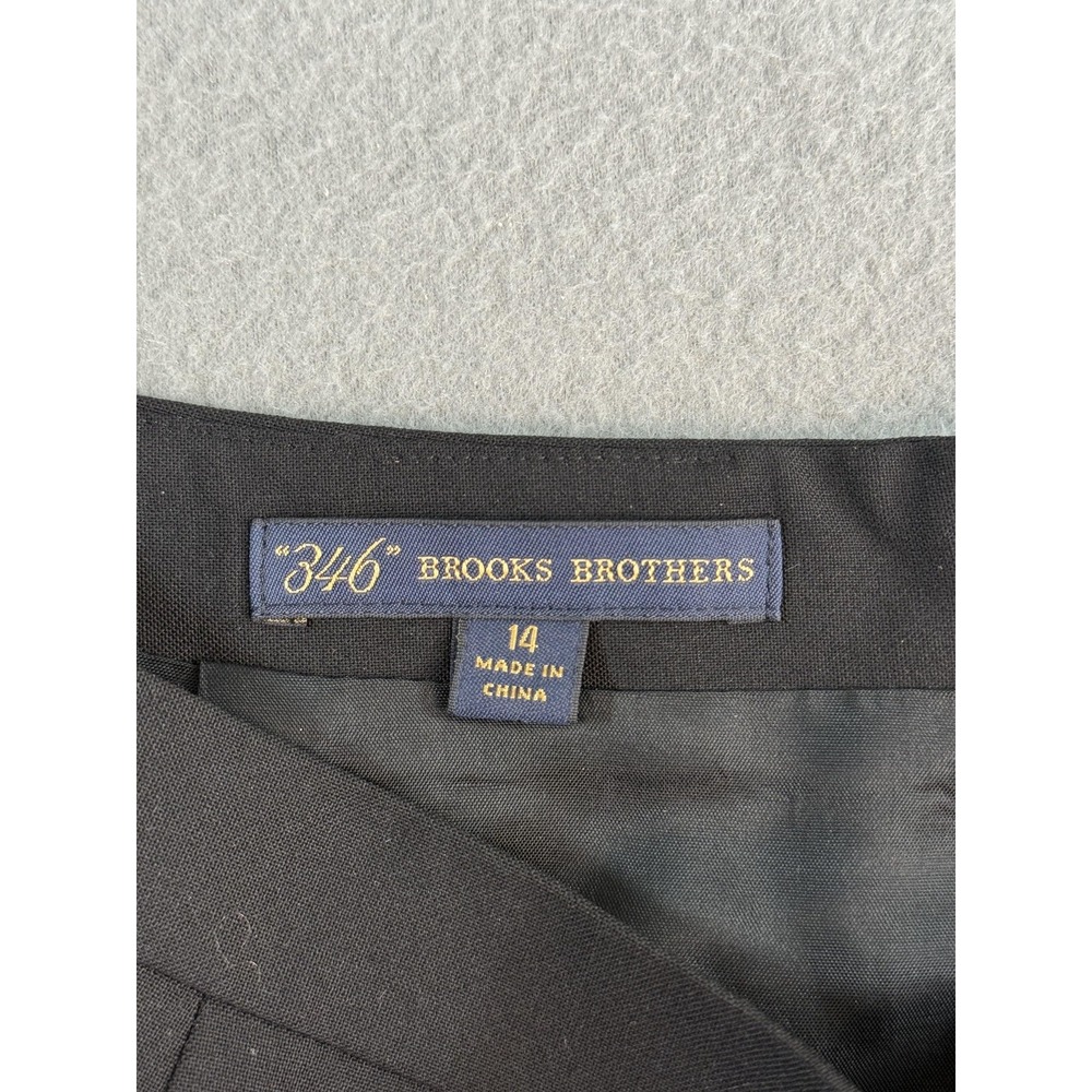 Brooks Brothers 346 Skirt Womens 14 Black Wool Pencil Tollengo 1900 Italy - Picture 3 of 8